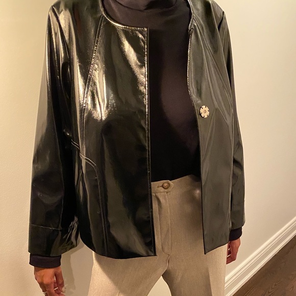 Kenneth Cole Faux Paton Leather Jacket - Picture 3 of 5